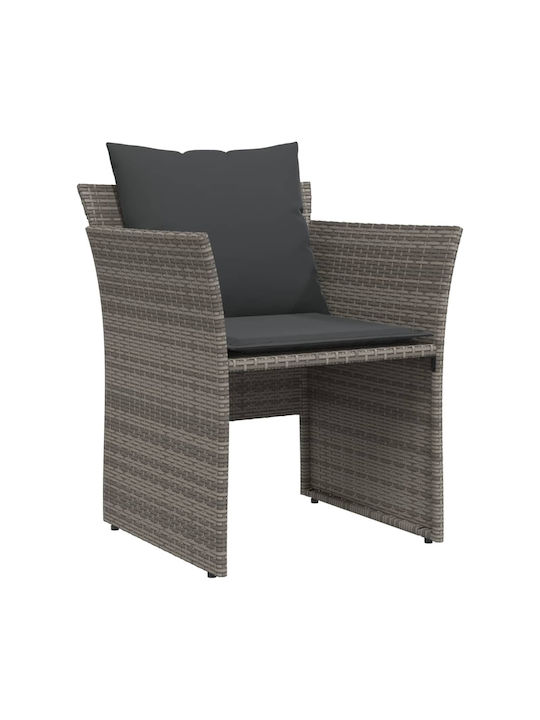 Fotoliu de exterior Rattan Gri cu pernă 50x50x36cm