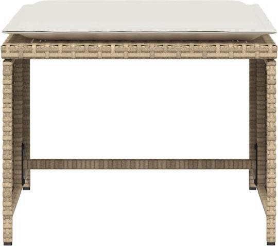 Outdoor-Sessel Rattan Beige mit Kissen 50x50x36εκ.