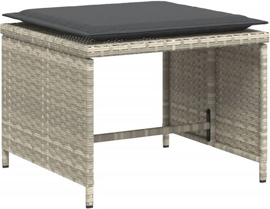 Outdoor Armchair Rattan Light Gray with Cushion 50x50x36cm