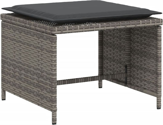 Outdoor-Sessel Rattan Grey mit Kissen 50x50x36εκ.
