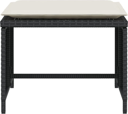 Outdoor-Sessel Rattan Black mit Kissen 50x50x36εκ.