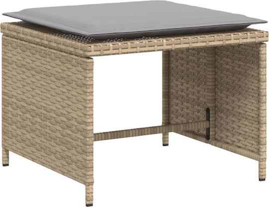 Outdoor-Sessel Rattan Beige mit Kissen 50x50x36εκ.