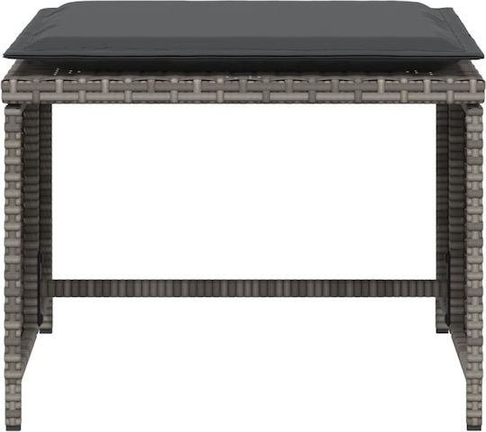 Outdoor-Sessel Rattan Grey mit Kissen 50x50x36εκ.