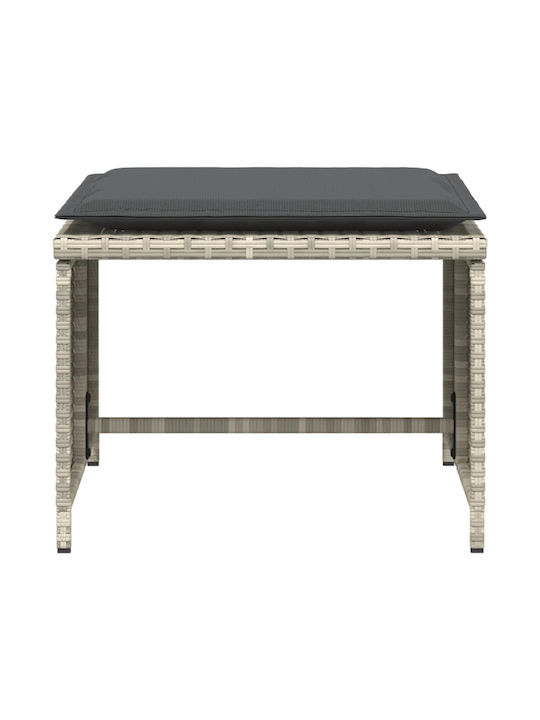 Outdoor-Sessel Rattan Light Grey mit Kissen 50x50x36εκ.