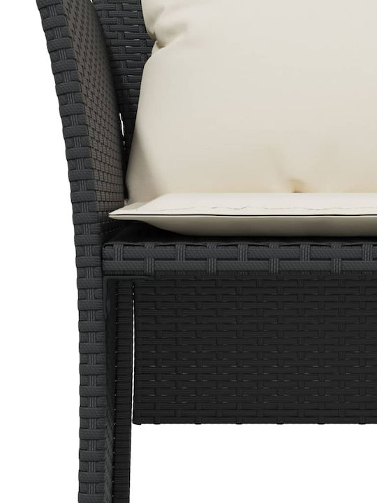 Fotoliu de exterior Rattan Negru cu pernă 50x50x36cm