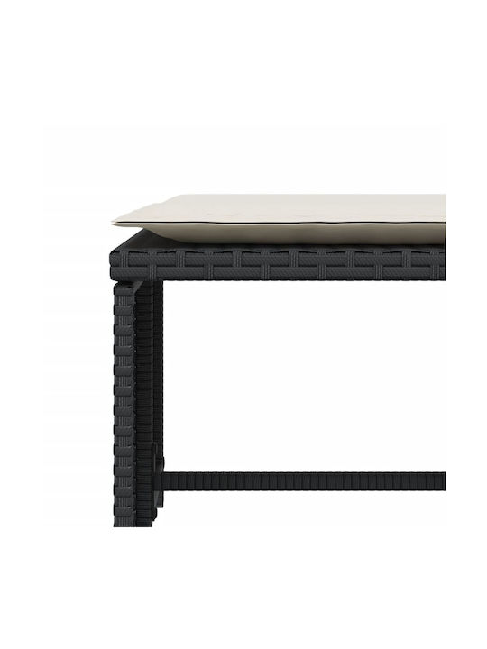 Fotoliu de exterior Rattan Negru cu pernă 50x50x36cm