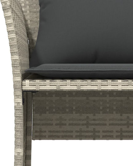 Outdoor Armchair Rattan Light Gray with Cushion 50x50x36cm