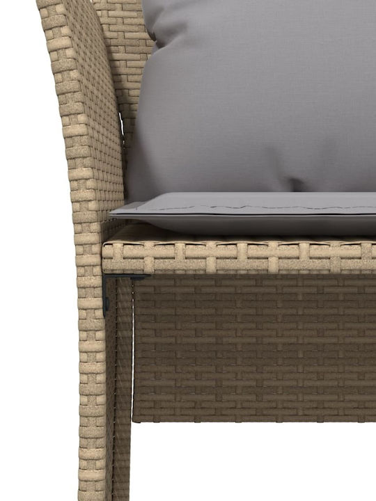 Fotoliu de exterior Rattan Bej cu pernă 50x50x36cm