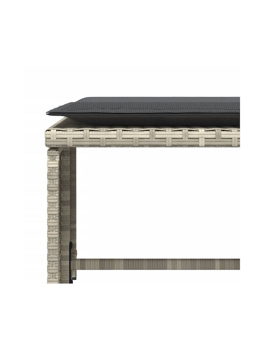 Outdoor-Sessel Rattan Light Grey mit Kissen 50x50x36εκ.