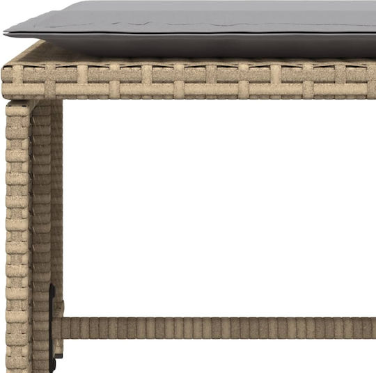 Outdoor-Sessel Rattan Beige mit Kissen 50x50x36εκ.