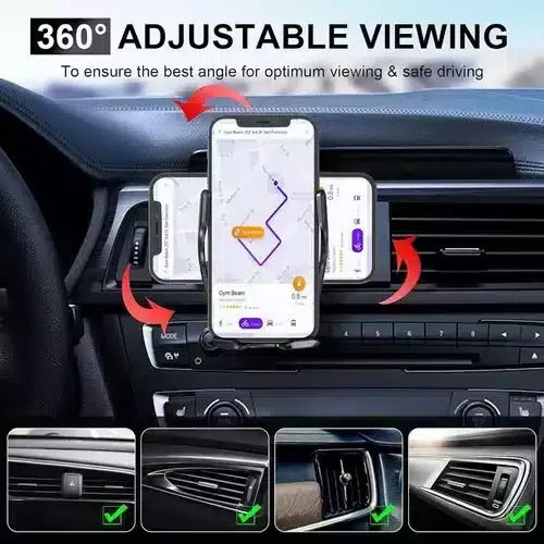 Car Mobile Mount with Adjustable Hooks Red
