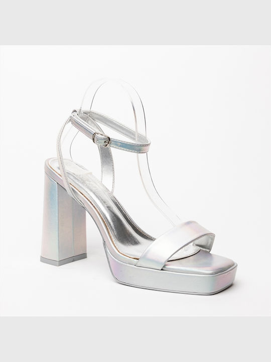 Miss Belgini Damen Sandalen in Silber Farbe