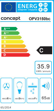 Concept Kamin-Dunstabzug 50cm Schwarz