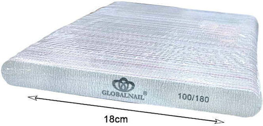 Globalnail Straight File 100/180 50pcs