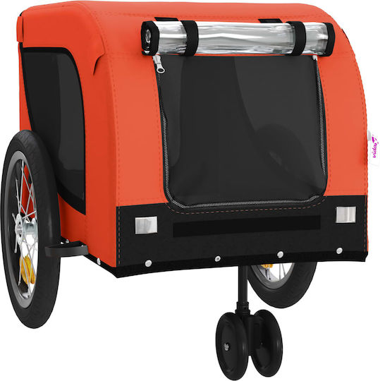 vidaXL Dog Carrying Orange Bicycle Trailer for 45kg Pets L125xW66xH63cm