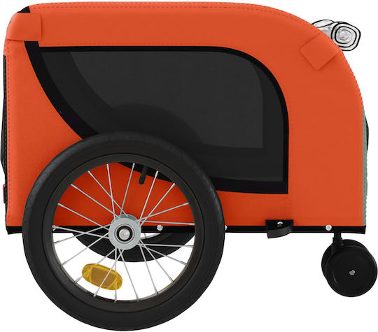 vidaXL Dog Carrying Orange Bicycle Trailer for 45kg Pets L125xW66xH63cm