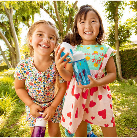 Munchkin Flip & Go Kids Silicone Water Bottle with Straw Purple 355ml