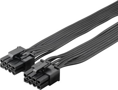 Cablu Goobay 8 Pin 2x 6+2 Pin PCIe 59714 23cm Negru – 59714 – Id 116241