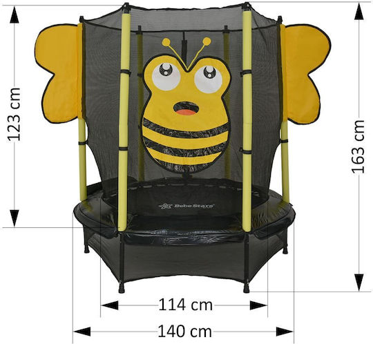Bebe Stars Bee Outdoor Trampoline 137cm with Net