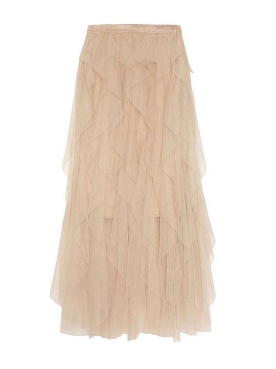 BSB Midi Skirt with Tulle Nude