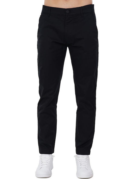 Hose Chino Elastisch in Tapered Schnitt Schwarz
