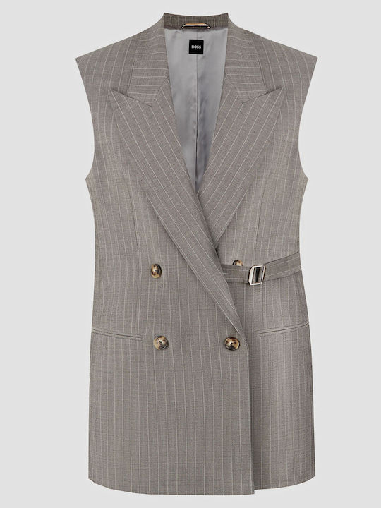 Hugo Boss Damen Gekreuzt Blazer Gray