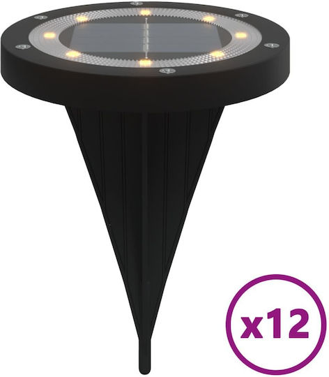vidaXL Set of 12 Floor Solar Lights 10lm Warm White with Photocell IP65 11cmx13cmcm