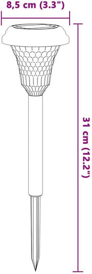 vidaXL Set of 12 Solar Lights with Photocell IP44 8.5cmx31cmcm