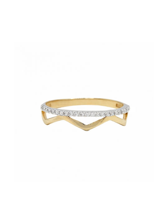 Sof.Istico Damen Ring mit Zirkonia aus Weißgold 14K