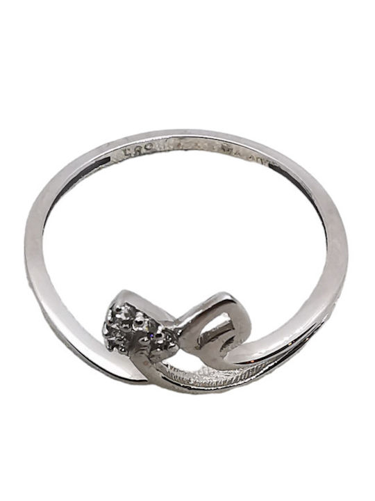Kosmima1 Ring with Pearls made of White gold 14K