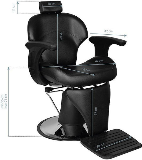 Barber Equipment Καρέκλα Barbier Schwarz mit verstellbarer Höhe