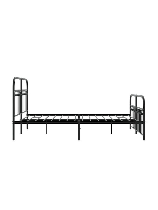Bett Doppelbett Metall Black mit Latten für Matratze 137x190cm