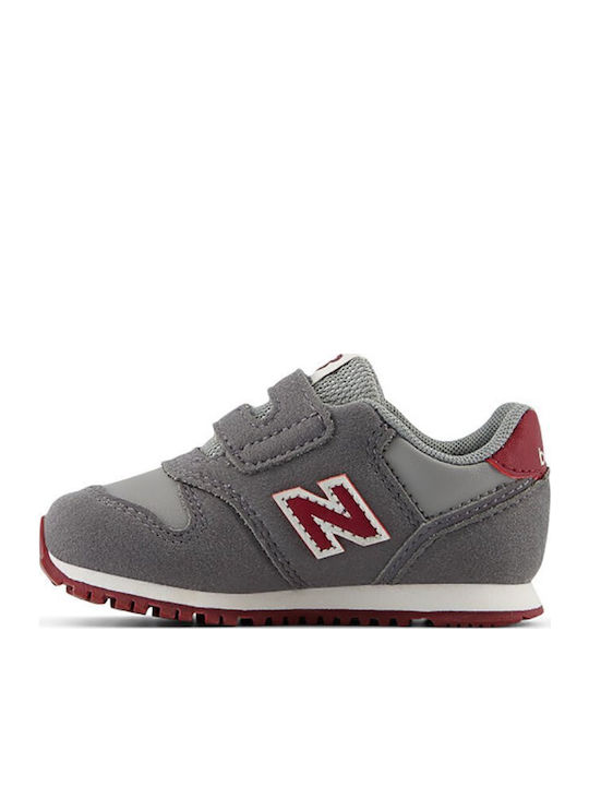 373 Hook And Loop Kids Sports Shoes Running with Hoop & Loop Closure Grey