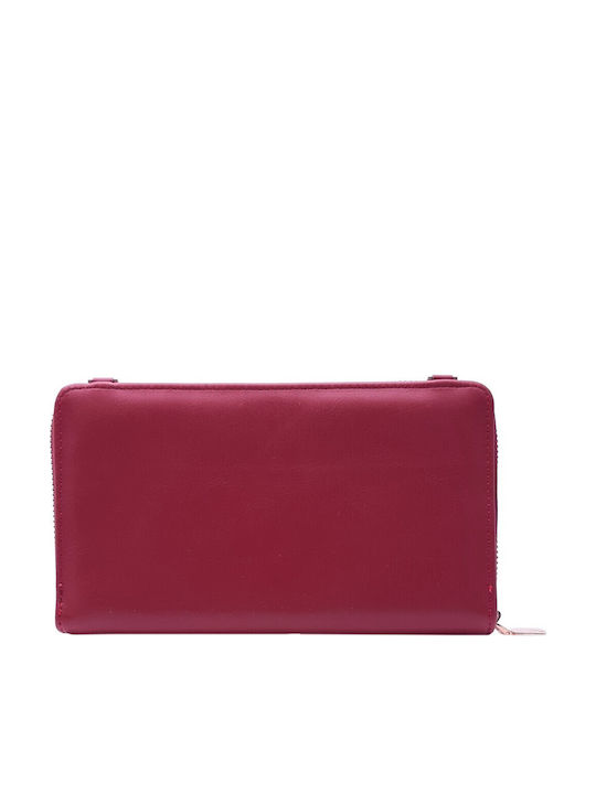 Burgundy Wallet with Detachable Strap