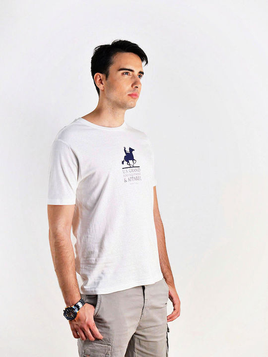 U.S.Grand Polo Club Ανδρικό T-shirt Κοντομάνικο Λευκό