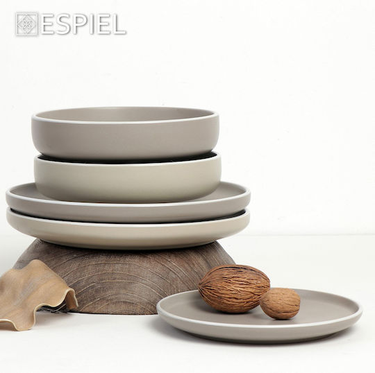 Espiel Mood Πιάτο Ρηχό Κεραμικό Γκρι με Διάμετρο 27.3cm