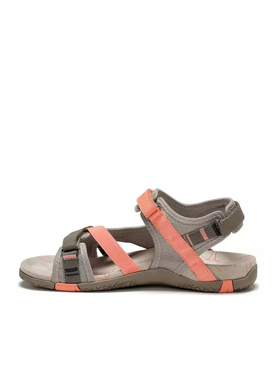 Flache Sandalen für Damen mit Riemen in Braun Farbe