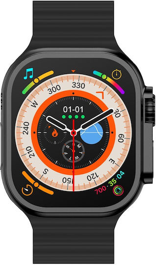 Media-Tech Fusion MT872 44mm Smartwatch με Παλμογράφο (Μαύρο)