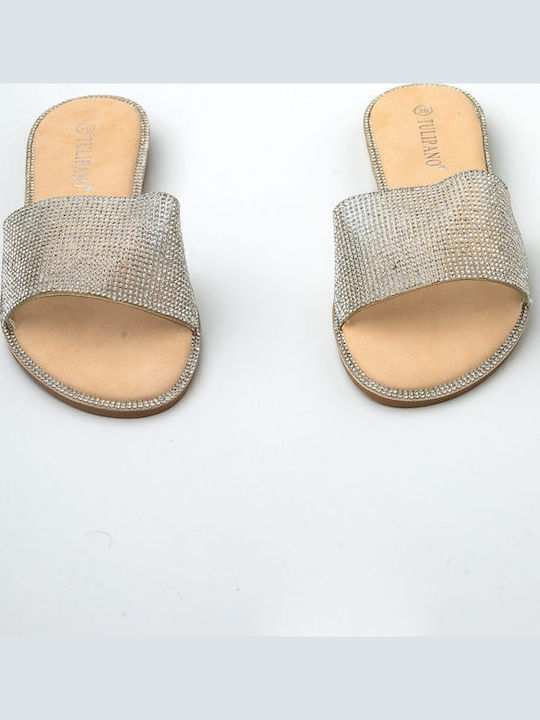 Women's Flat Sandals in Beige Color