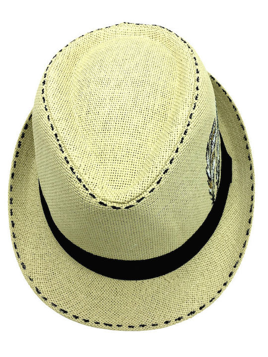 LiebeQueen Wicker Women's Fedora Hat Beige