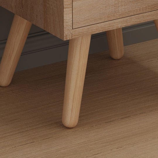 Bedside Table Dinkl Wooden Beige 29.7x29.7x45cm
