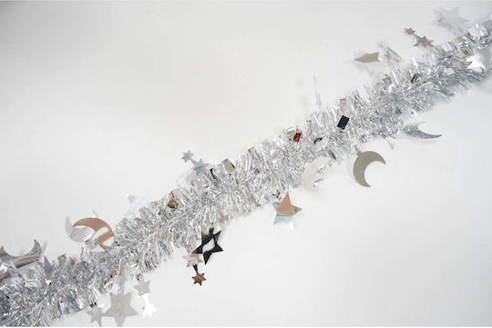 Weihnachtliche Girlande Plastik Silber 200x5cm 1Stück