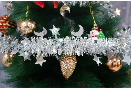 Weihnachtliche Girlande Plastik Silber 200x5cm 1Stück