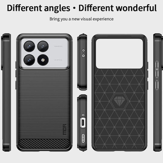 Mofi Brushed Carbon Back Cover Σιλικόνης Μαύρο (OPPO A18, OPPO A38)