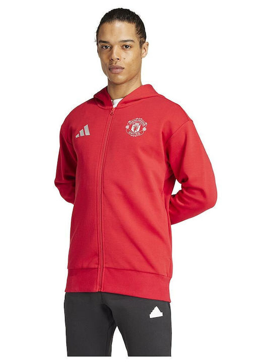 Manchester United Ζακέτα με Κουκούλα Κόκκινη