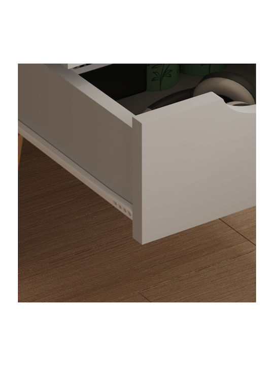 Bedside Table Dinkl Wooden Beige 29.7x29.7x45cm