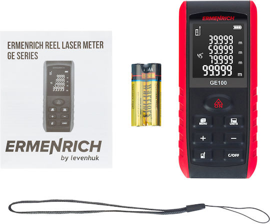 Ermenrich Μέτρο Laser GE100 με Εύρος Μέτρησης 0.05m-100m