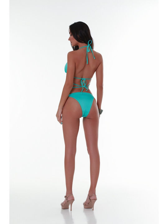 Bluepoint Bikini Brazilia cu Șnururi Petrol Blue