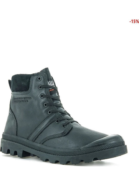 Leder Stiefeletten Damen Schwarz