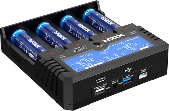 XTAR VP4L Plus Dragon Φορτιστής 4 Μπαταριών Li-ion/Ni-Cd/Ni-MH Μεγέθους AA/AAA/D/18650/16340